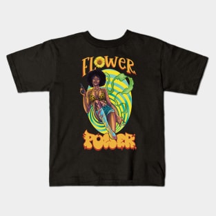 flower power black beautyfull Kids T-Shirt